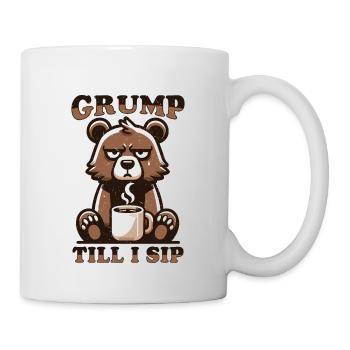 Grumpy bear with coffee - Mug - white - Right