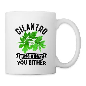 Anti coriandre - Mug blanc - blanc - Droite