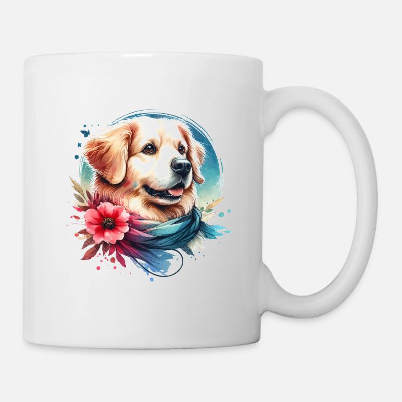 Süßer Golden Retriever - Tasse - Weiß