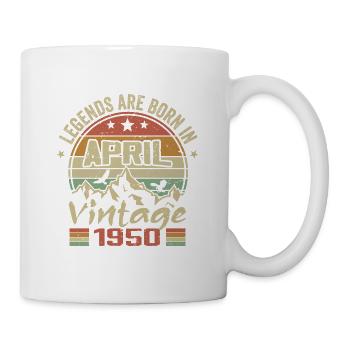 Born in April 1950 Vintage - April 1950 Gift - Mug - white - Right