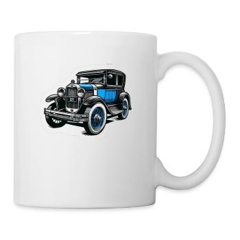 Vieille voiture de collection bleue - Mug blanc - blanc - Droite