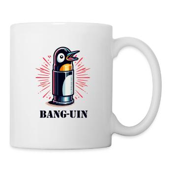 BANG-UIN: Der knallige Pinguin im Patronen-Look - Tasse - Weiß - Rechts