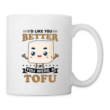 Vegan Vegetarier Design für einen Tofu Fan - Tasse - Weiß - Rechts