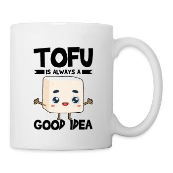 Vegan Vegetarier Design für einen Tofu Fan - Tasse - Weiß - Rechts