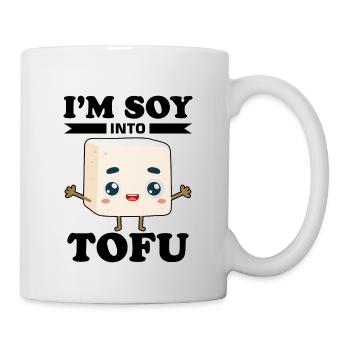 Vegan Vegetarier Design für einen Tofu Fan - Tasse - Weiß - Rechts