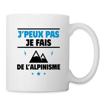 je fais de l alpinisme, je grimpe en montagne - Mug blanc - blanc - Droite