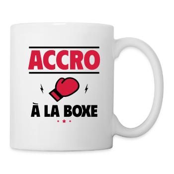 accro à la boxe boxeur - Mug blanc - blanc - Droite