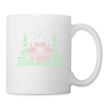 Moschee Stern Halbmond stilisiert grün oder schwarz - Tasse - Weiß - Rechts