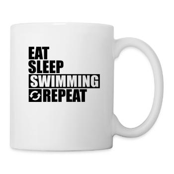 Schwimmen Wassersport - Tasse - Weiß - Rechts