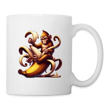 Affe - Tasse - Weiß - Rechts