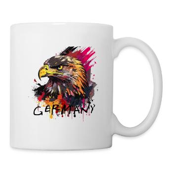 Eagle Germany Adlerkopf schwarz-rot-gold national - Tasse - Weiß - Rechts
