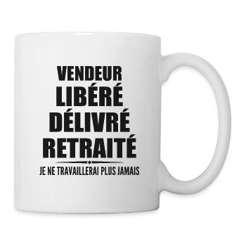 Vendeur célèbre sa retraite avec humour cadeau - Mug blanc - blanc - Droite