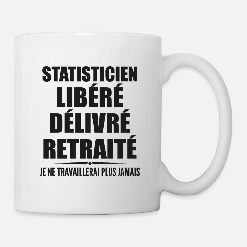 Statisticien célèbre sa retraite avec humour cadea - Mug blanc - blanc