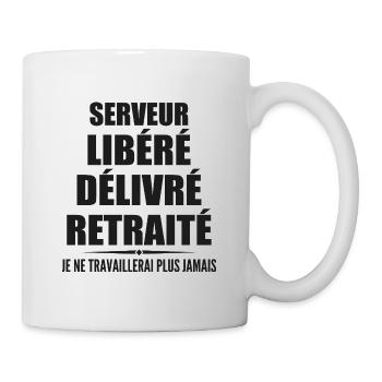 Serveur célèbre sa retraite avec humour cadeau - Mug blanc - blanc - Droite