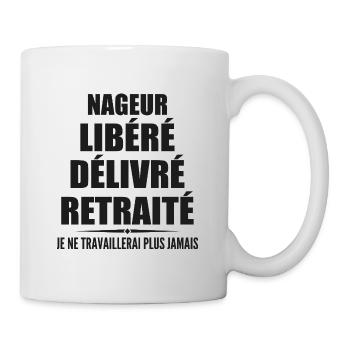 Nageur célèbre sa retraite avec humour cadeau - Mug blanc - blanc - Droite