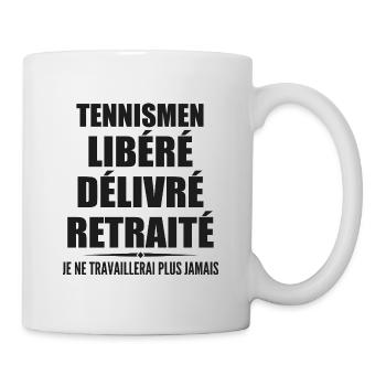 Tennismen célèbre sa retraite avec humour cadeau - Mug blanc - blanc - Droite