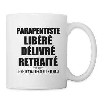 Parapentiste célèbre sa retraite avec humour - Mug blanc - blanc - Droite