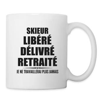 Skieur célèbre sa retraite avec humour cadeau - Mug blanc - blanc - Droite