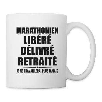 Marathonien célèbre sa retraite avec humour cadeau - Mug blanc - blanc - Droite