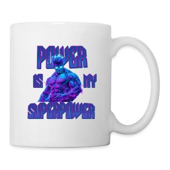 Superkraft Fitness Motiv – Power im Gym - Tasse - Weiß - Rechts