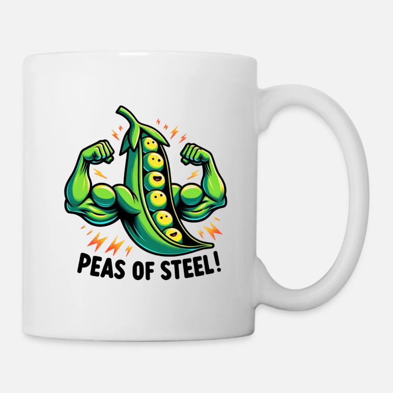 Erbsen aus Stahl - Tasse - Weiß