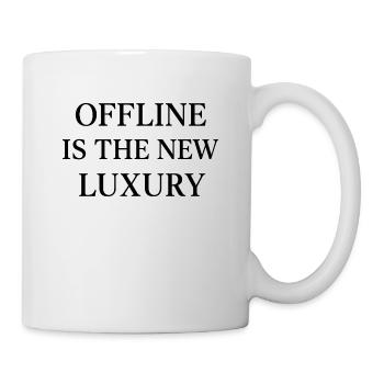 Offline is the New Luxury – Minimalistisches Schwa - Tasse - Weiß - Rechts
