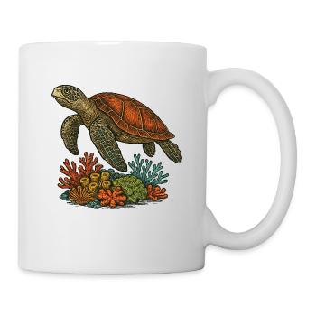 Tortue de mer de l’océan - Mug blanc - blanc - Droite