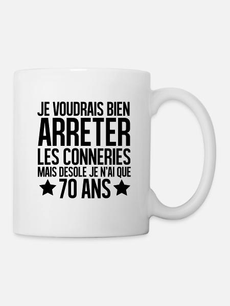désolé je n'ai que 70 ans - Mug blanc - blanc