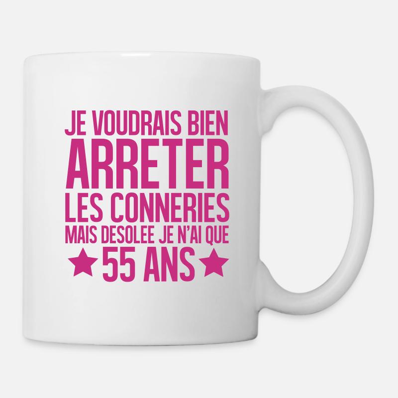 désolée je n'ai que 55 ans - Mug blanc - blanc