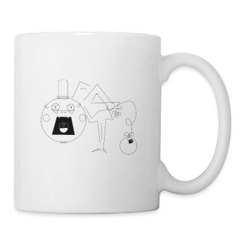Homme drôle avec chapeau crie - Mug blanc - blanc - Droite