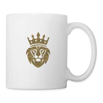 löwe, könig,king, gold, krone - Tasse - Weiß - Rechts