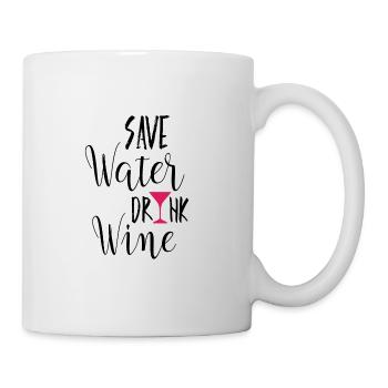 Save Water drink wine red wine sayings gift idea - Mug - white - Right