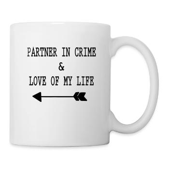 PARTNER IN CRIME LOVE OF MY LIFE- ARROW LEFT - Tasse - Weiß - Rechts
