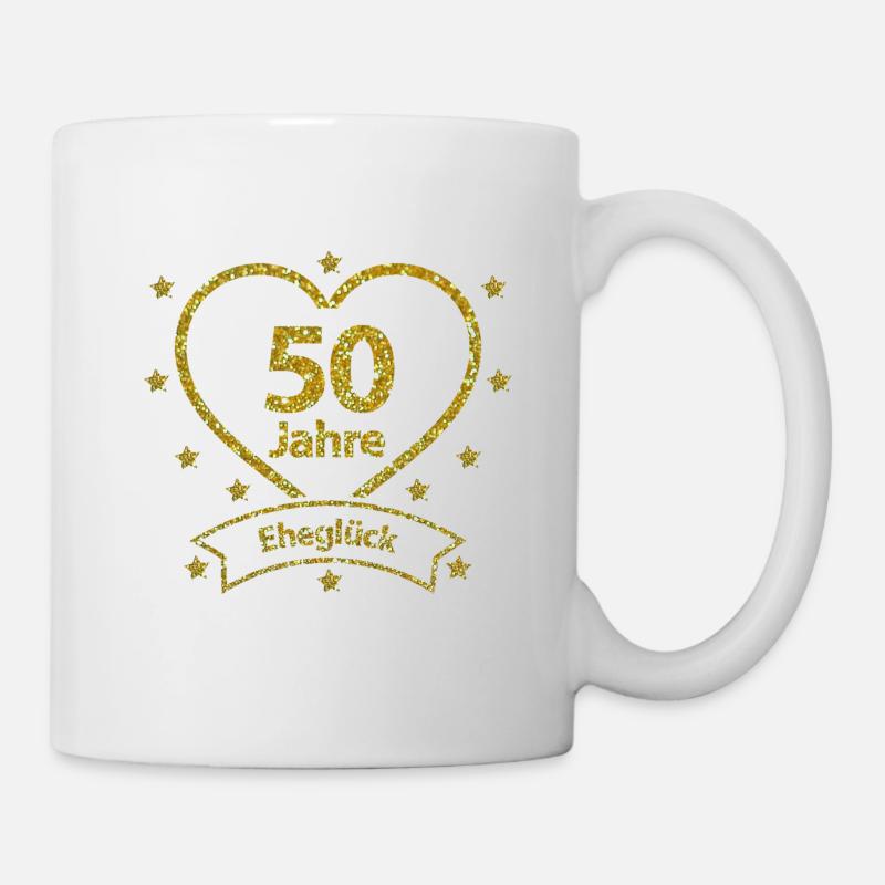 Goldene Hochzeit Herz - Tasse - Weiß