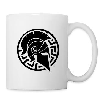 Symbole casque spartiate - Mug blanc - blanc - Droite