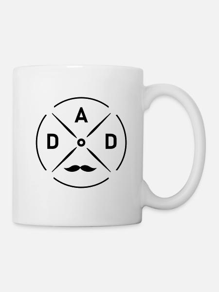 Papa Papa Schnurrbart - Tasse - Weiß