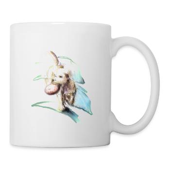 Chien frisbee - Mug blanc - blanc - Droite