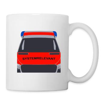 Systemrelevant Rettungswagen Design Rettungsdienst - Tasse - Weiß - Rechts