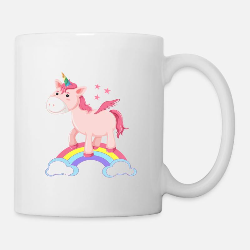 Einhorn Regenbogen - Tasse - Weiß