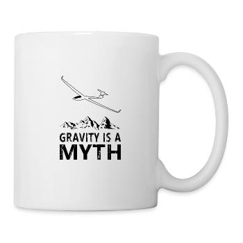 Segelflugzeug, Gravity is a Myth für Pilot Pilotin - Tasse - Weiß - Rechts