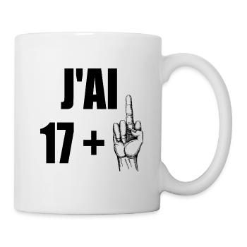J'ai 17+1 t-shirt cadeau anniversaire majorité - Mug blanc - blanc - Droite