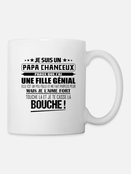 Je suis un papa chanceux fille t-shirt père fille - Mug blanc - blanc