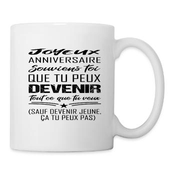 Joyeux anniversaire souviens toi t-shirt cadeau - Mug blanc - blanc - Droite