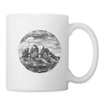 Three Peaks Dolomites Geometric shape Polygon - Mug - white - Right