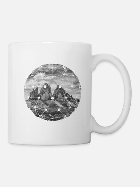 Three Peaks Dolomites Geometric shape Polygon - Mug - white