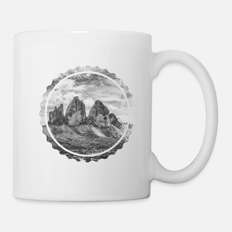Drei Zinnen Dolomiten Geometrische Form Polygon - Tasse - Weiß