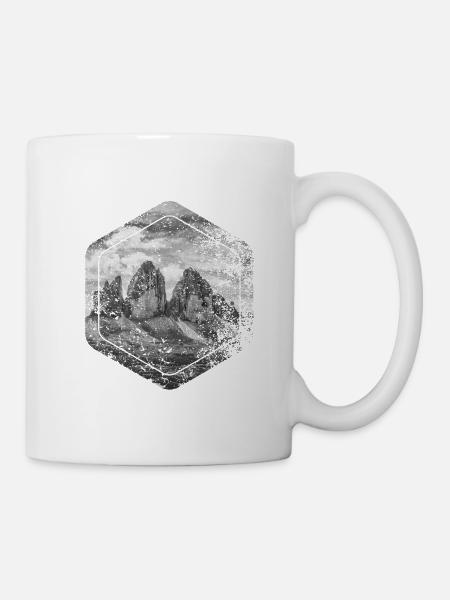 Three Peaks Dolomites Geometric shape Polygon - Mug - white