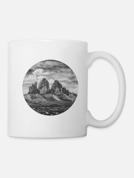 Trois Cnes Dolomites Forme géométrique Polygone - Mug blanc - blanc