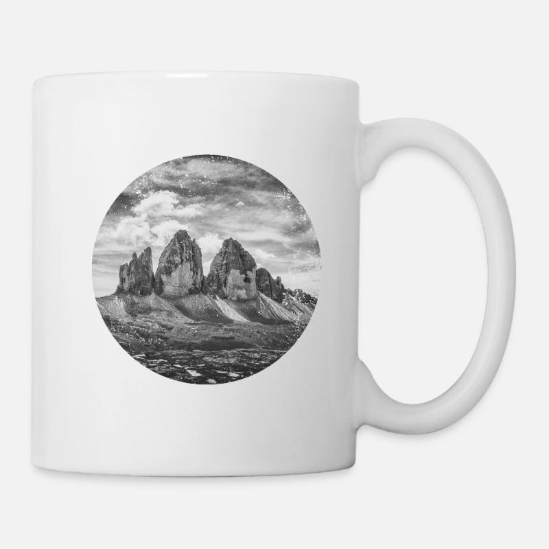 Trois Cnes Dolomites Forme géométrique Polygone - Mug blanc - blanc