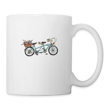 Vintage Tandem Bike Flowers - Mug - white - Right